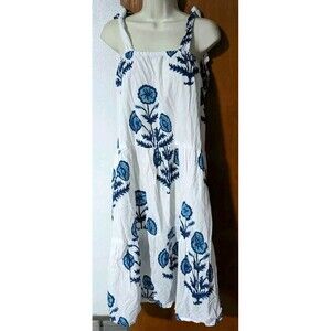 Victoria Dunn King Street Maxi Dress Medium White Blue Floral